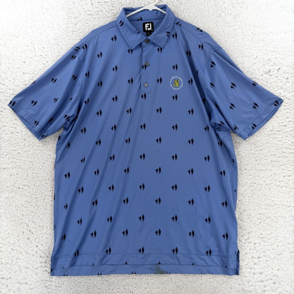 FootJoy 122nd U.S. Open Polo Shirt Mens XL Blue Golf The Country Club Logo